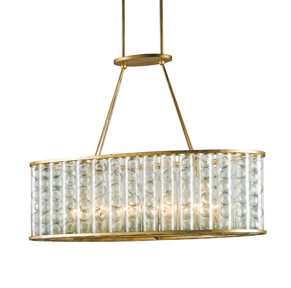 Currey Frinton Rectangular Chandelier Neenas Lighting Dutch Gold Finish Wrought Iron Glass Material Frinton Rectangular Chandelier
