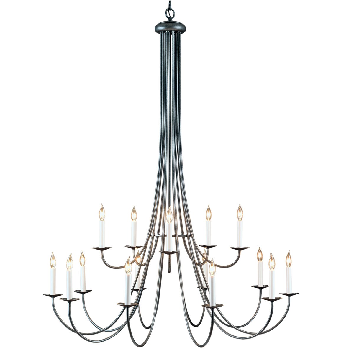 Hubbardton Forge Modern Brass Simple Sweep 6 Arm Chandelier