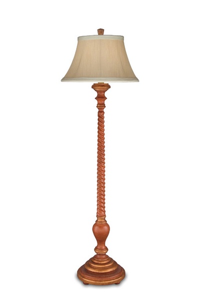 old wooden standard lamp