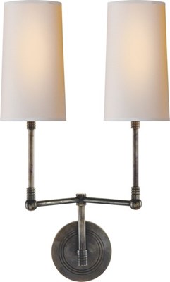 Visual Comfort Ziyi Double Sconce, Wall Mount | Neenas Lighting