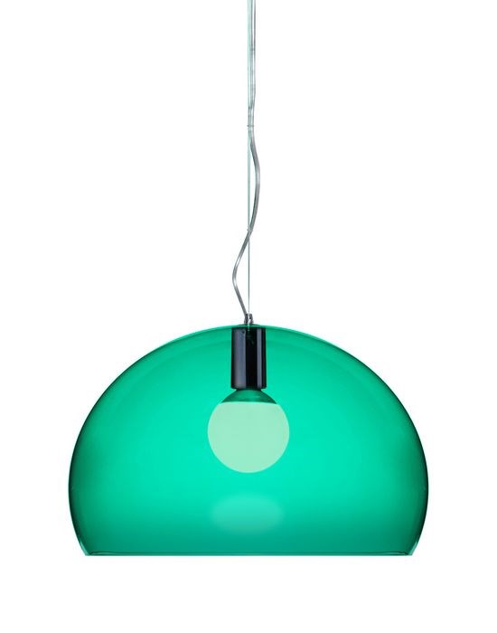 Kartell Fly Pendant Fixture Neenas Lighting Transpa Emerald Color Chevron Left Fly