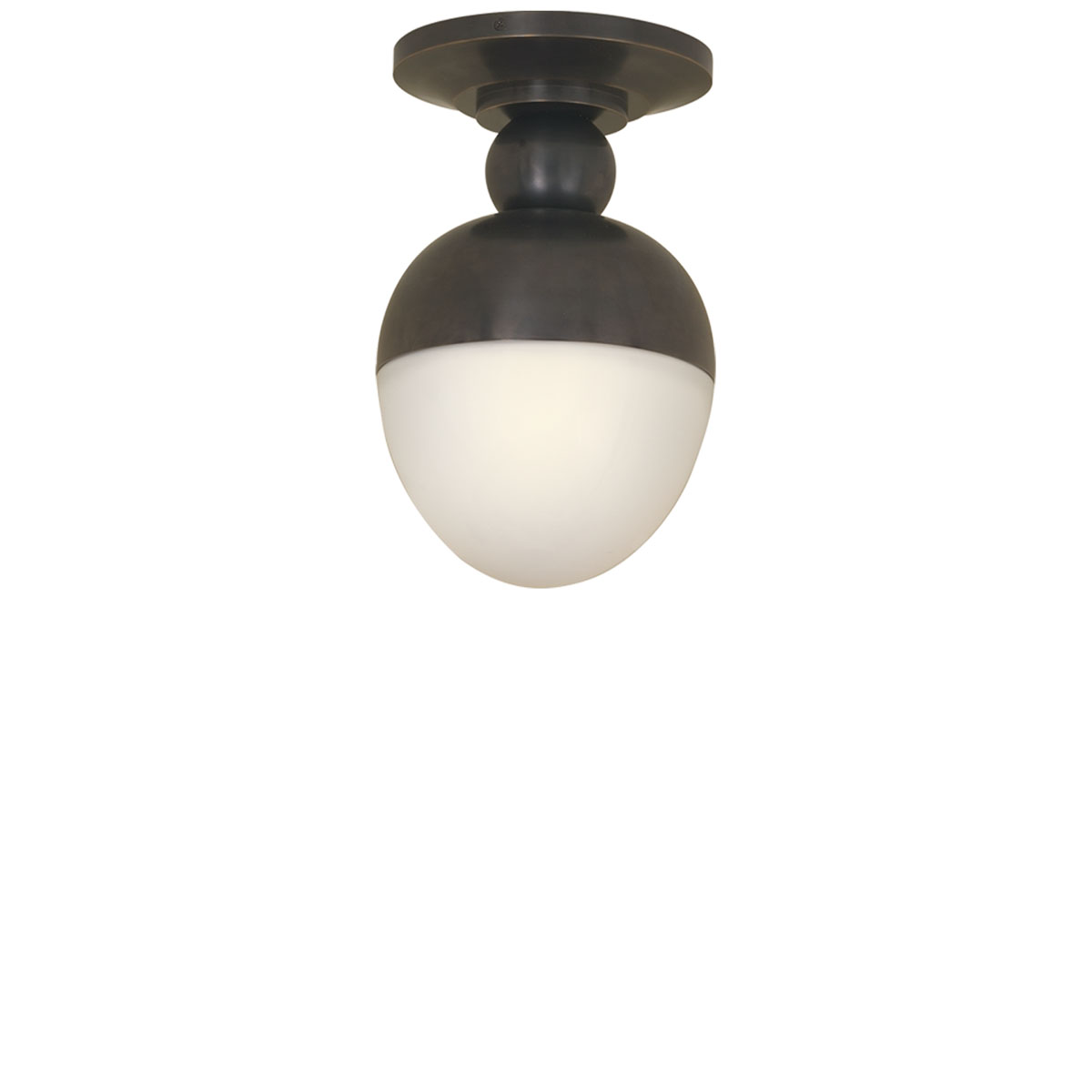 CLARK, Ceiling lamp Flush Mount in Hand-Rubbed Antique Brass with White  Glass By Visual Comfort Europe