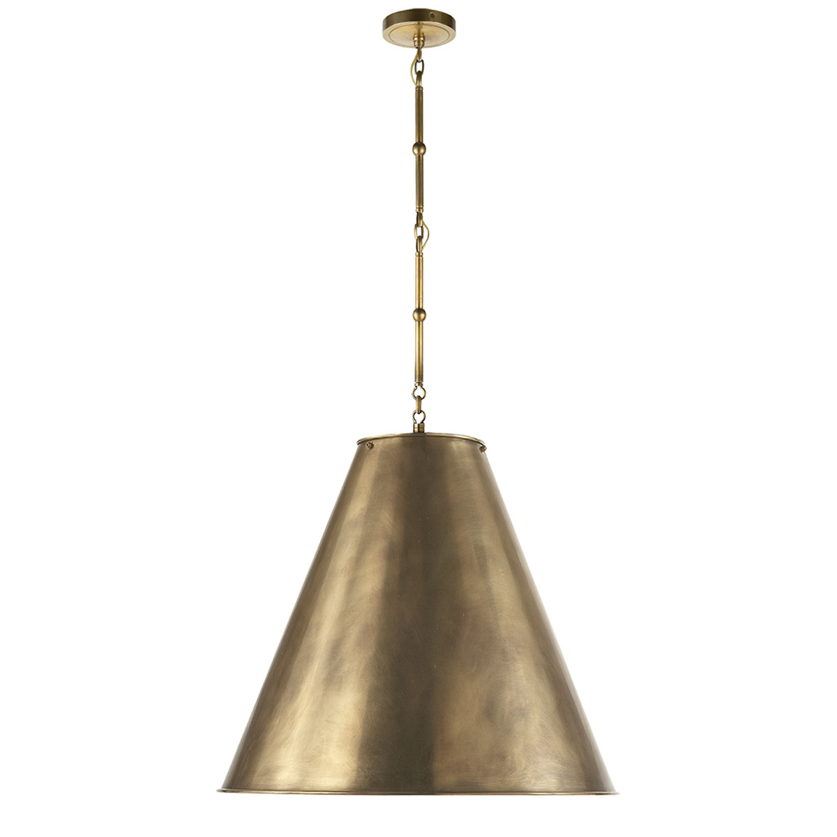 TOB5014BZHABAW by Visual Comfort - Goodman Large Hanging Lamp in Bronze and  Hand-Rubbed Antique Brass with Antique White Shade