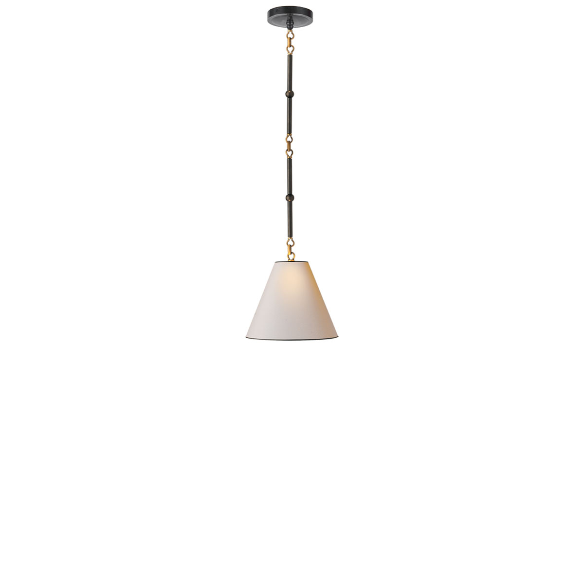 Visual Comfort Goodman Large Hand Rubbed Antique Brass Pendant with Shade -  Bronze